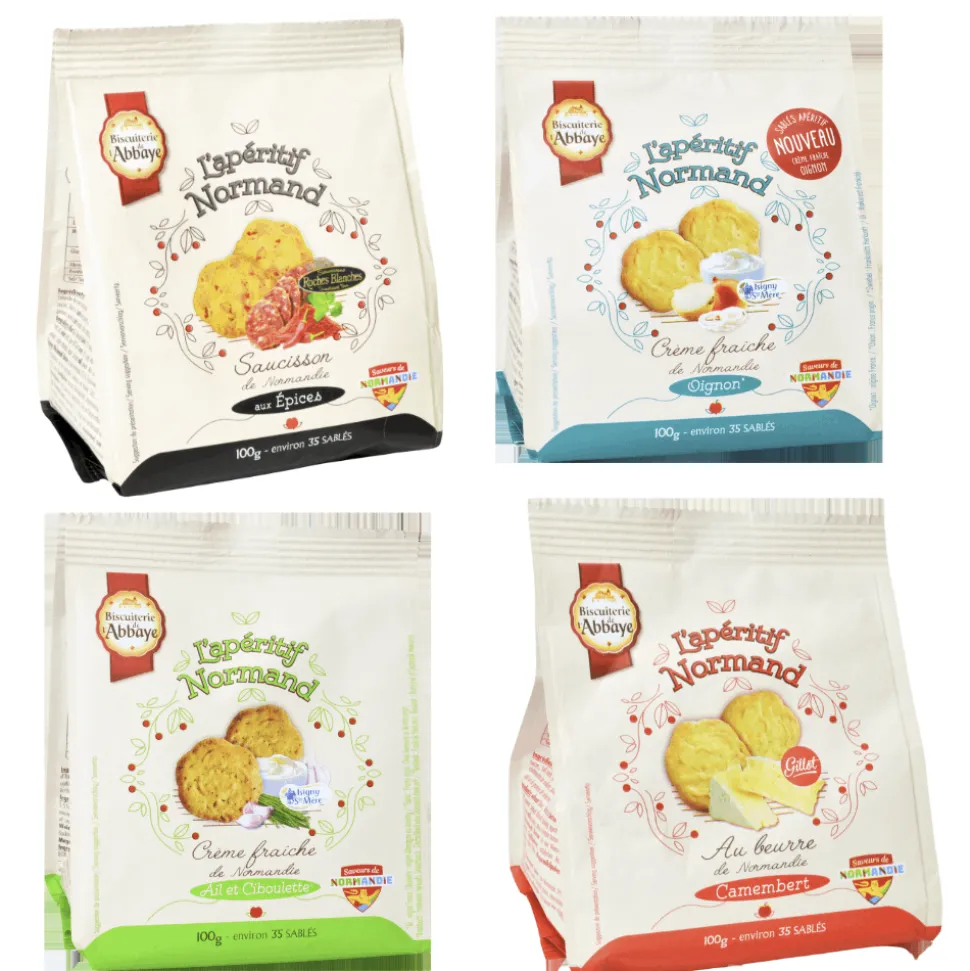 Biscuiterie De L’Abbaye Savoury Biscuits Selection 100g x 4