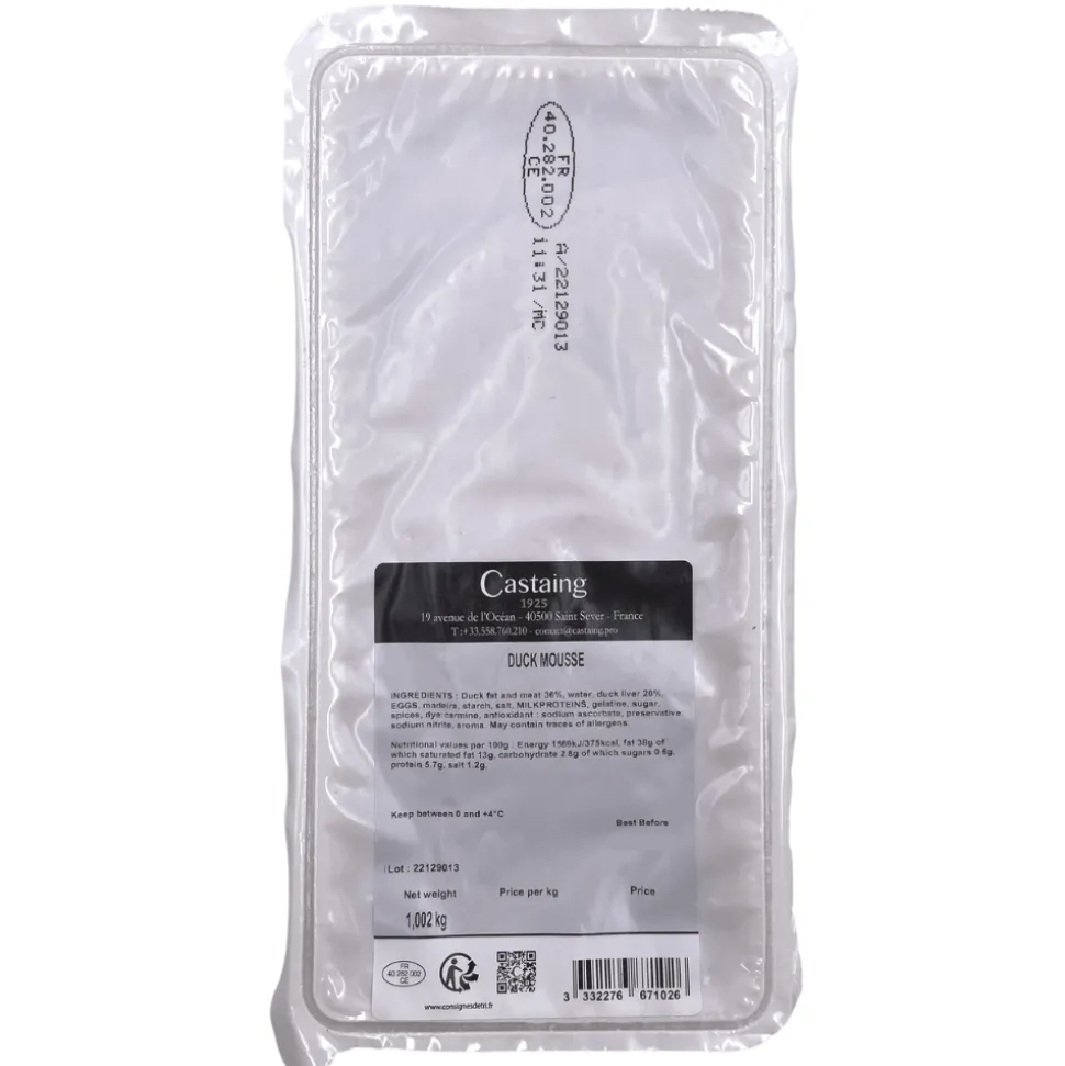 Castaing Pure Duck Mousse 1kg BEST BEFORE 19/02/26