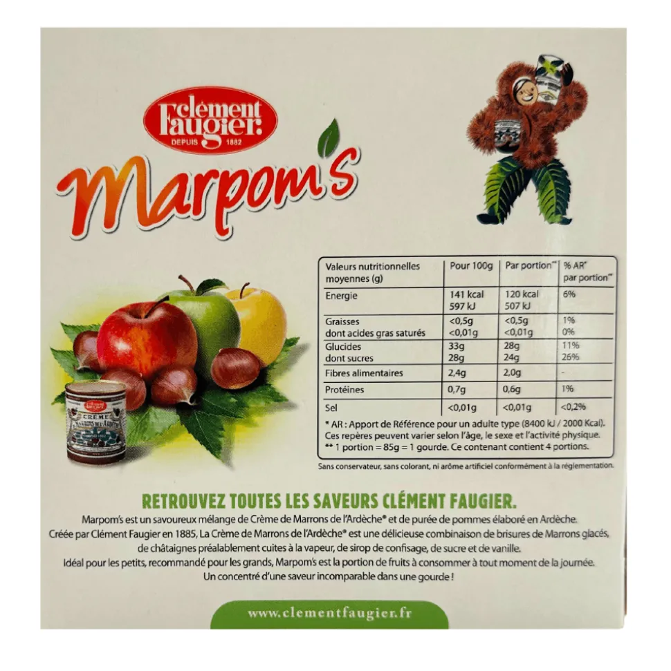 Clement Faugier Chestnut and Apple Puree Pouches 85g x 4