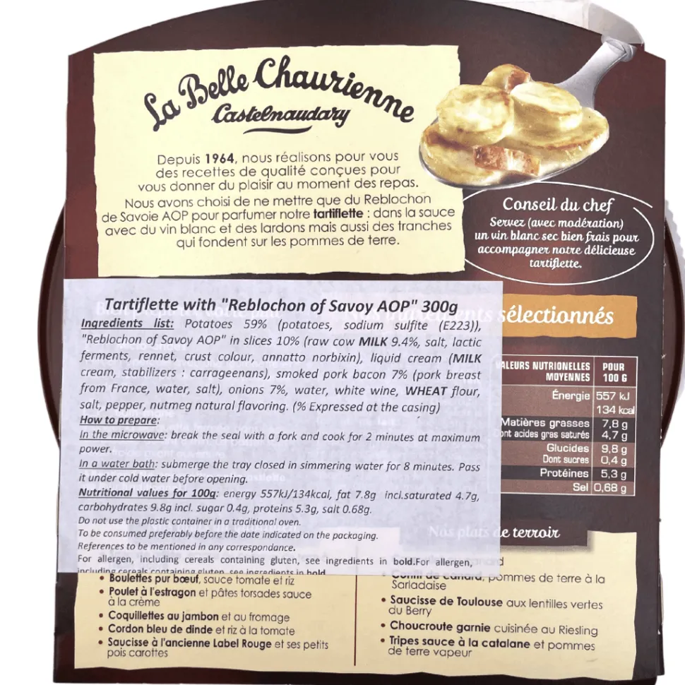 La Belle Chaurienne Tartiflette with Reblochon 300g