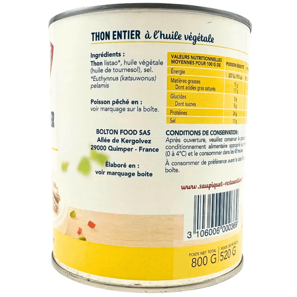 Tuna Steak in Sunflower Oil 800g